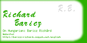 richard baricz business card