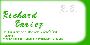 richard baricz business card